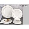 China Ceramic 20-Piece Kitchen Dinnerware Set, Plates, Bowls, Mugs, Service for 4,Silver with embossed wholesale