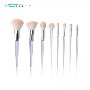 OEM 8PCS Complete Makeup Brush Set Quadrilateral Clear Plastic Handle