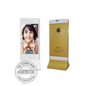 Golden 43 Inch Iphone Style Touch Screen Kiosk Totem Networkd Display Managing Software
