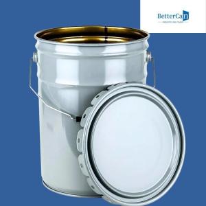 China Custom 20L Metal Paint Bucket Chemical Exterior Paint Can       With Flower Lid supplier