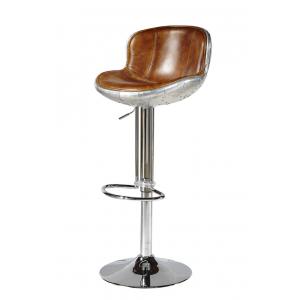 China Chromed Base Leather Counter Stools , Counter Height Swivel Bar Stools With Backs supplier