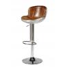 Chromed Base Leather Counter Stools , Counter Height Swivel Bar Stools With