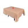 China Hand Crafted Linen Hemstitch Tablecloth Brown Color For Table Decoration wholesale