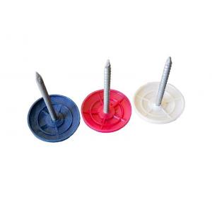 China 2.8mm Shank Dia Plastic Round Cap Roofing Nails 9.5mm Head Dia supplier