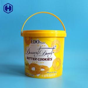 China Thin Wall Round Plastic Cookie Containers 84OZ 400G With Single Handle supplier