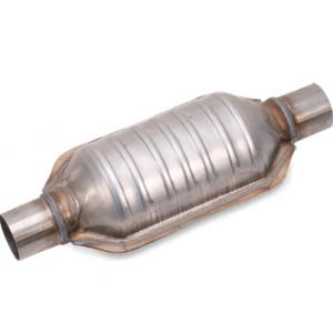 China Universal Fit 2 X 2 Inlet / Outlet Oval Catalytic Converter 304 Stainless Steel supplier