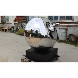 China Metal Polished Stainless Steel Fruit Apple Sculpture Outdoor Decoration wholesale