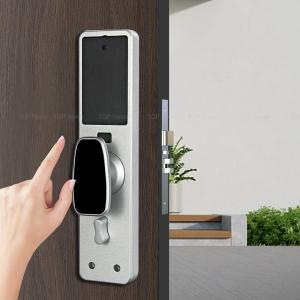 China Full Automatic Keyless Smart Hotel Door Locks RFID Card NFC Access Frosted Silver supplier