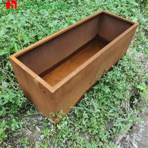 Corten Steel Flower Pot Outdoor Decorative Raised Seed Bed Metal Planter Corten Steel Rusty Planter