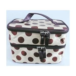 classical promotional Fashion cosmetic bag and cases with 2 top Zipper and handle