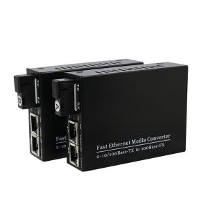 100M 1 Fiber+2Rj45 Port Ethernet To Fiber Media Converter With SC Connector