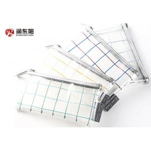 China Zipper Clear Pvc Hook Bag Various Colors  Customized Thickness For Pen / Coin supplier