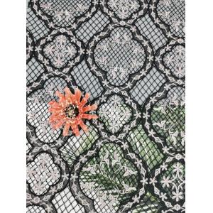 Water Soluble Embroidery Colored Floral Chemical Lace Fabric