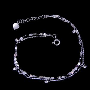 China Customized Plain Silver Bracelet / Extension Chain Silver Ankle Bracelet supplier