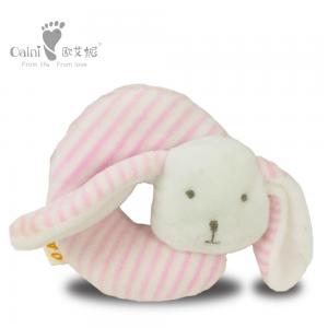 10cm Safe Huggable Soft Toys Pp Cotton Loveable Pink Bunny Rattle