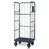 China Mild Steel Roll Cage Trolley Warehouse Logistic Storage With Wheels on sale