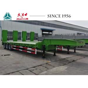 3 Axles 50 Ton Lowboy Trailer , Low Bed Truck Trailer With Hydraulic Ramp