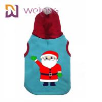 China CVC Fleece Winter Pet Hoodie Clothes Christmas Cat Dog Hoodie Sweater With Santa Claus on sale