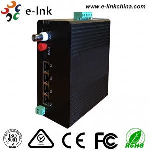 China Video Ethernet Industrial Fiber Media Converter 4 10 / 100M Ethernet 1 Video 1RS485 Data supplier