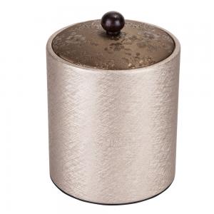 China China beige flower pu leatherette ice bucket factory for 5-star hotel guest supply supplier