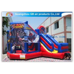 China Commercial Spiderman Inflatable Bouncy Castle Kids Inflatable Bouncer With Slide supplier
