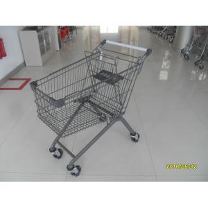 China PPG Powder Coating 125L European Metal Shopping Cart With Wheels / Baby Seat supplier