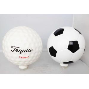 China Soccer Ball Tequila Glass Bottle With T Cork Screw Cap Full Coating Gradient Painting supplier