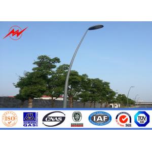 Street Lighting Single Bracket Parking Light Poles 6m Height Steel 3mm Thickness