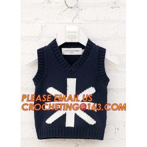 China Good quality hot kids knit vest pattern child sleeveless sweater, Fashion clothing kids knit vest pattern child sleevele supplier