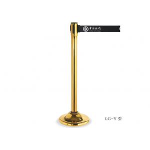China Stainless Steel Railing Stand Silver/Golden Crowd Control Stanchion with Tabby Retractable Belt Rust-Resistant supplier