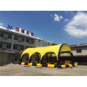 Customized Yellow PVC Tarpaulin Inflatable Tent With Pool , Inflatable Shelter