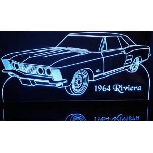 1964 Riviera Led Edge Lit Sign 240vac Blue Engraved Acrylic Led Signs