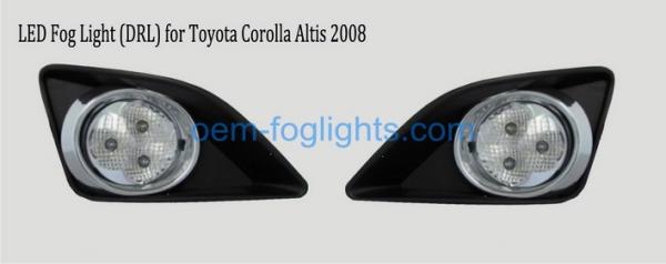 Toyota Corolla 2008 Altis DRL 6W waterproof a luz de névoa à prova de choque do