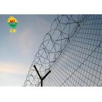 China Hot Dip Galvanized 6ft Chain Link Fencing Top With Barbed Wire on sale