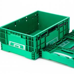 China 600*400*230mm Stackable Folding Container Collapsible Storage Box with Double Doors supplier