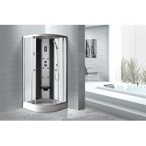 China Matt Silver Profiles Curved Glass Shower Enclosures , Enclosed Shower Cubicles supplier