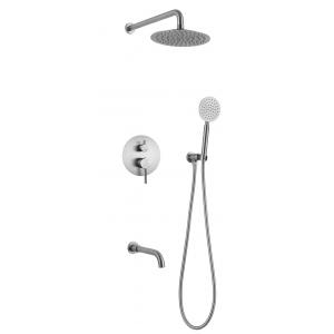 Bathroom Rainfall Shower Faucet Set 3 Function With Tub Spout