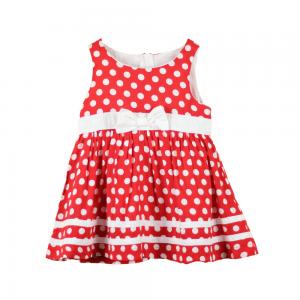 China Summer polka dot red baby girl dress F003 on sale 