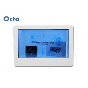 China 65 Transparent LCD Display Video Showcase With SD Card Tempered Glass Panel supplier