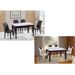 Nordic Style Faux Marble Kitchen Table And Chairs , Modern Dining Table Set
