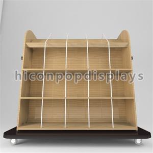 Movable Wooden T - Shirt / Jeans Display Racks For Apparel Retail Store Promotion