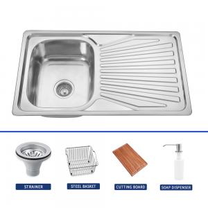 One Or Two Holes Topmount Kitchen Sink With Rectangular Bowl Shape