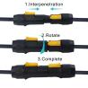 ステージ照明用イエローロッキング電源延長コード 14AWG