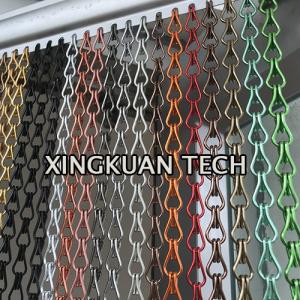 China Aluminum Double Hook Chain Link Curtain , Aluminum Chain Door Curtain supplier