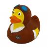 ISO certificated Weighted Brown Aviator Rubber Duck With Sunglasses Promotional