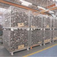 China Pallet Forklift Storage HDG Stackable Wire Mesh Container for sale