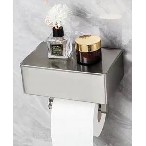 SS04 Toilet Tissue Dispensers Toilet Paper Holder With Shelf OEM