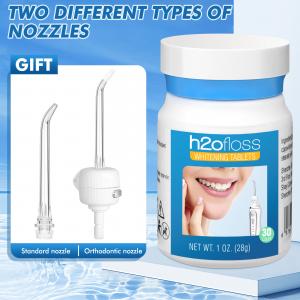 H2ofloss Organic 30 Pcs Teeth Whitening Tablets Oral Care Fresh Breath Toothpaste