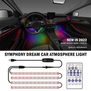 Luz de respiración de la atmósfera del coche ideal de la sinfonía del pie del ritmo LED del USB que destella única