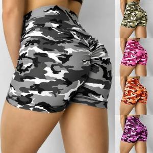 Multi color Camo Yoga Shorts Tights Hip Lifting Scrunch Booty Gym Workout Buttocks Pants